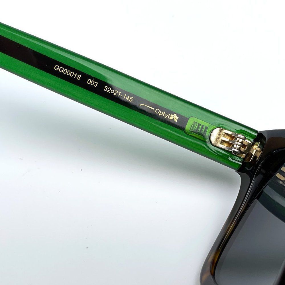 GUCCI GG0001SN 003 Sunglasses Havana Red Green Square Anti-Reflective … - Picture 10 of 13